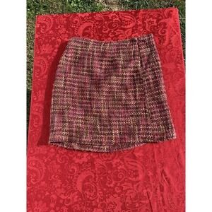 Studio‎ C Women Casual Skirt 12 Pink Purple Acrylic Woven Vintage Preowned